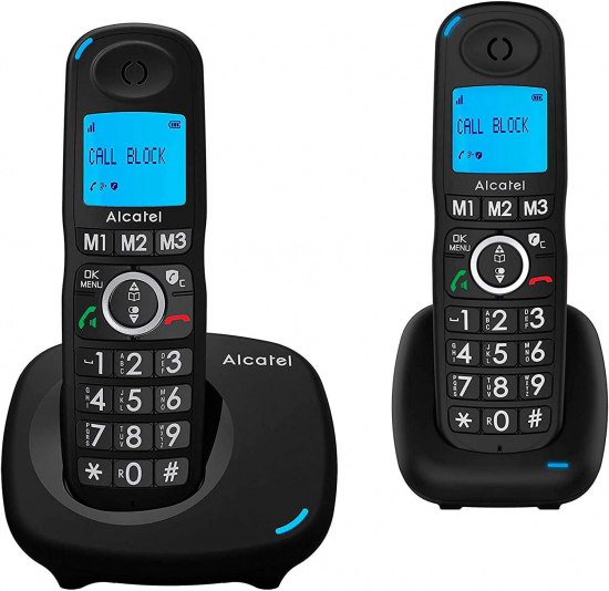 Teléfono inalámbrico Dect Alcatel VERSATIS XL 535 DUO, con teclas grandes, negro